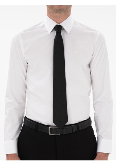 Cacharel Beyaz Slim Fit Pamuklu Klasik Gömlek