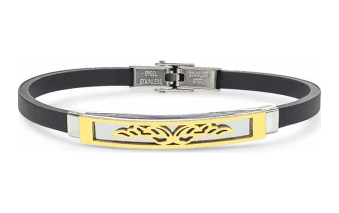 Moncuk Design Melek Kanadı Desenli Çelik Bileklik 3351scb003 Sarı