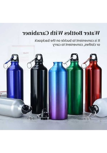 Pazly Karabinalı Taşınabilir Alüminyum Su Şişesi 750 Ml Siyah Siyah