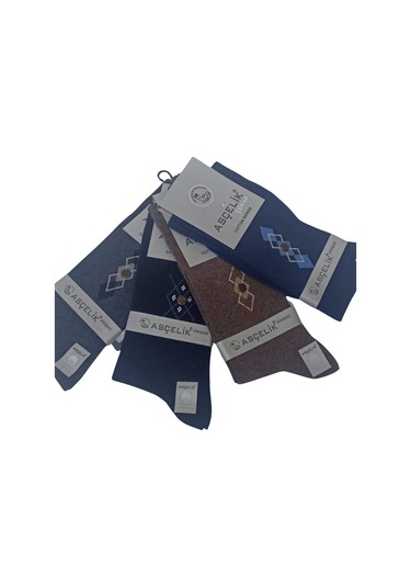 Asçelik 4 Lü Dikişsiz Aksesuarlı Penye Erkek Çorap Çok Renkli