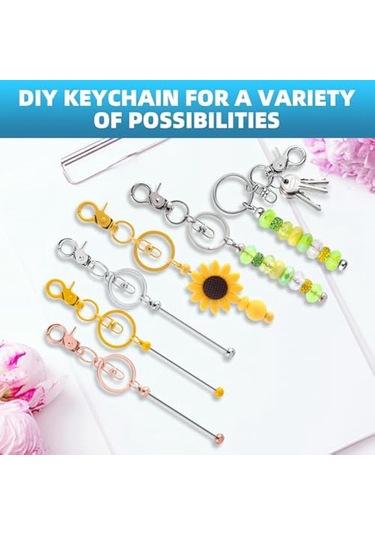 Gatherco 20 Adet Boncuklu Anahtarlık Çubuğu, Kendin Yap Çok Renkli Boş Boncuklu Anahtarlıklar - Boncuklu Anahtarlık Yapım Kiti İçin Anahtarlık Çubukları Gatherco 20 Adet Boncuklu Anahtarlık Çubuğu, Kendin Yap Çok Renkli Boş Boncuklu Anahtarlıklar - Boncuklu Anahtarlık Yapım Kiti İçin Anahtarlık Çubukları