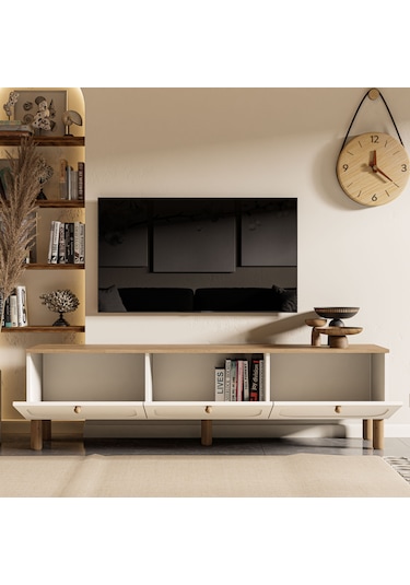 1280 Monza 180 Cm Membran Mdf Kapaklı Bohem Tv Ünitesi Sepet-be