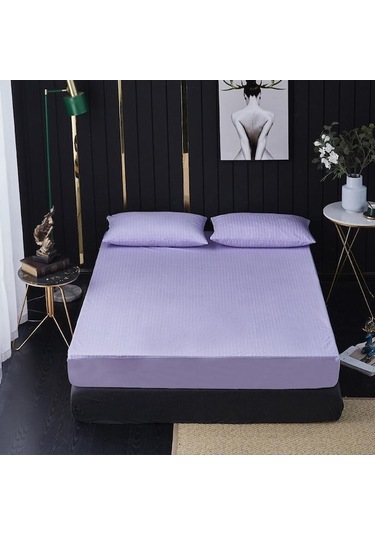 Novahub Mor Rahat Yatak Havlu Kumaş Çarşaf Tpu Su Geçirmez Anti-mite Çarşaf Simmons Yatak Koruyucu Otel Çarşaf - 100 X 200 Mor