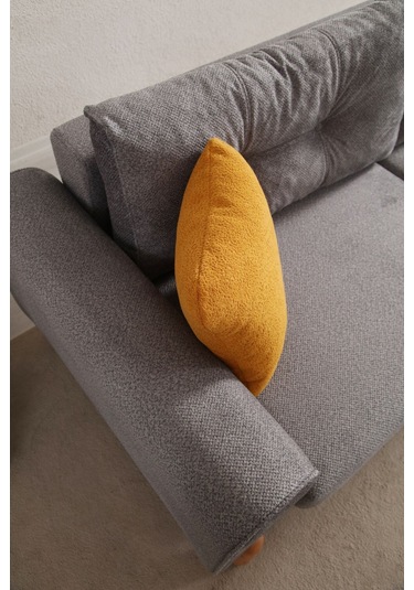 Rivaldu Köşe Takımı & Mekanizmalı Köşe Koltuk - Antrasit Keten Kumaş