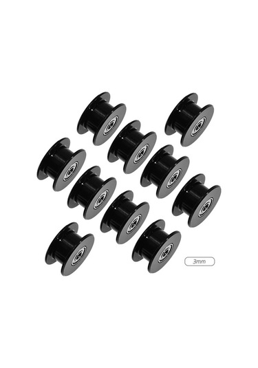 Moly 3d Yazıcı Aksesuarı: Aibecy Alüminyum Dişsiz Gelişmeli Tekerlek - 3mm Eksen Çapı, Siyah, 10 Adet Paket - Kullanışlı Ve Dayanıklı