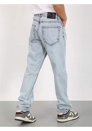 Baggy Şimsek Desenli Buz Mavi Jean-buz Mavi - 28 Buz Mavi