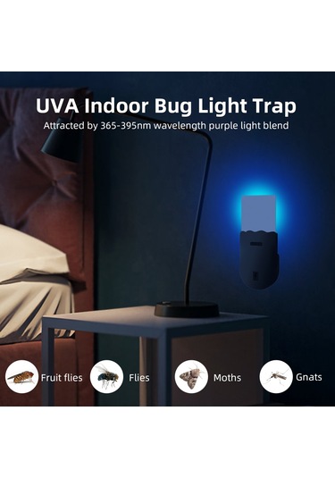 Mufunye Siyah/beyaz Abs Sinek Kovucu Led Gece Lambası, 1/2/4 Adet Seçenekli, 110v/220v Fiş