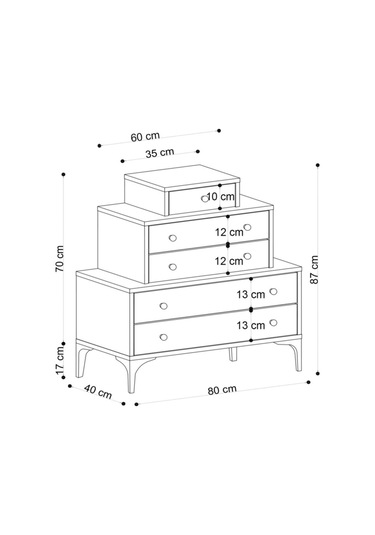 Decormet Gobi Şifonyer Safir Meşe Diğer