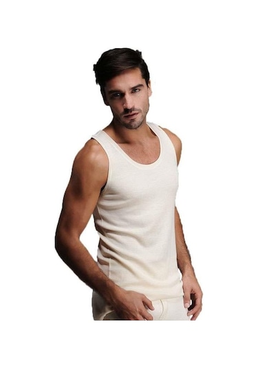 Hasyün Erkek Interlok Yün Atlet Kolsuz Bisiklet Yaka Woolmark Ser