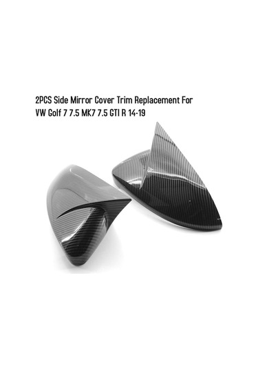 Besthome1 2014-2019 Volkswagen Golf 7 Ayna Kapakları - Parlak Siyah Yapışkan Karbon Fiber