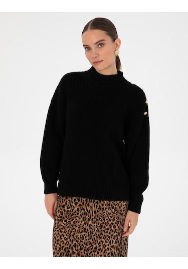 Pierre Cardin Kadın Siyah Kazak /triko 50316342-vr046 Siyah