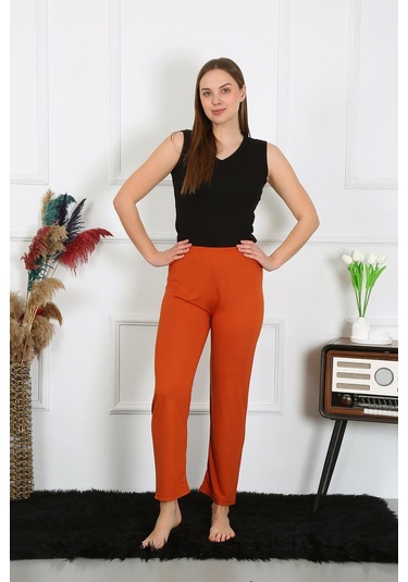 Akbeniz Kadın Pamuk Penye Tek Alt Pijama Kremit 27513-kremit Kiremit