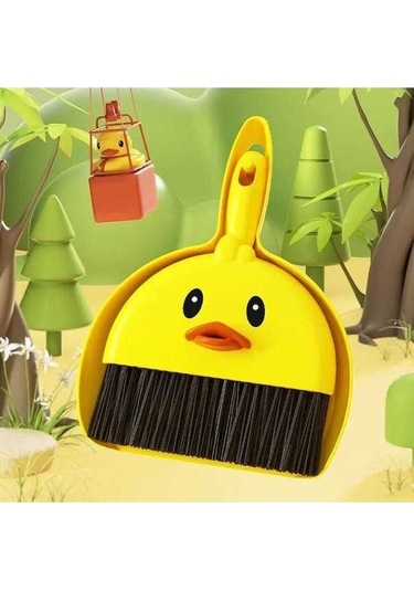 Pazly Sevimli Ördek Süpürge Ve Faraş Seti - Eğlenceli Temizlik Aleti