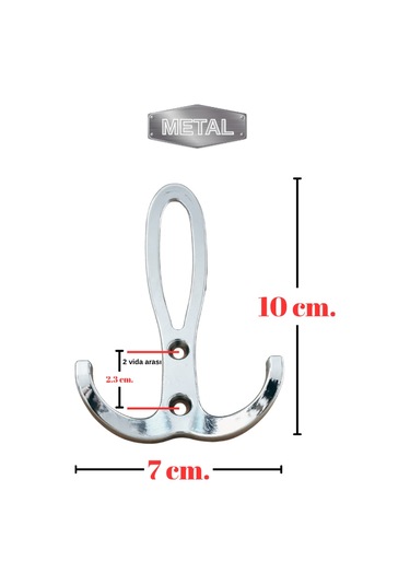 Metal Okyanus Krom Portmanto Askısı Duvar Tipi 3 Lü Krom