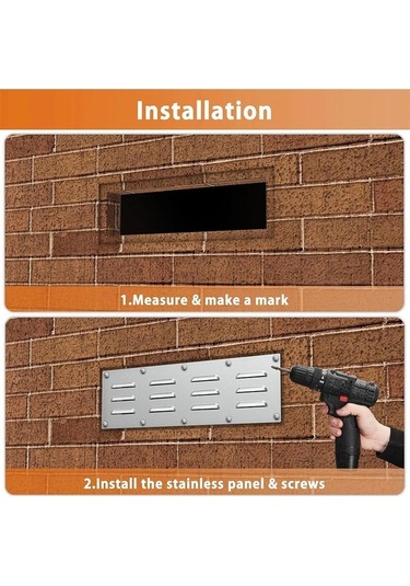 Trendooze Homyl Havalandırma Paneli Banyo Dış Mekan Ofis 4.53x14.96cm 4.53 İnç X 14.96 İnç