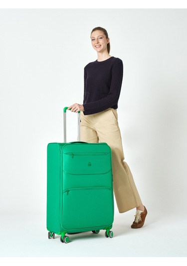 Benetton Büyük Boy Kumaş Valiz Yeşil Bnt2400