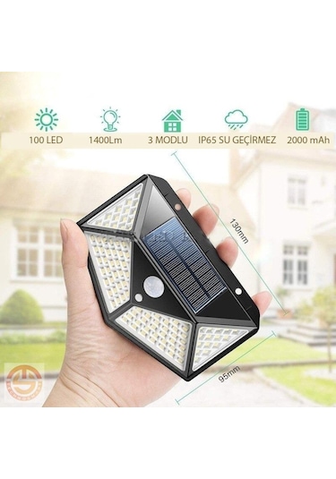 Technosmart 100 Ledli Güneş Enerjili Bahçe Lambası Solar Hareket