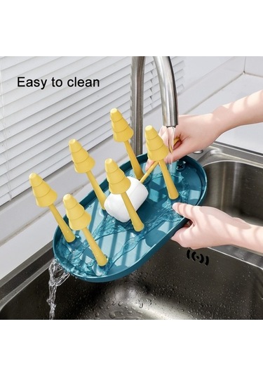 Dancemonkey Mavi Sarı Plastik Tepsi Baş Aşağı Kabı, Saklama Rafı Çok renkli