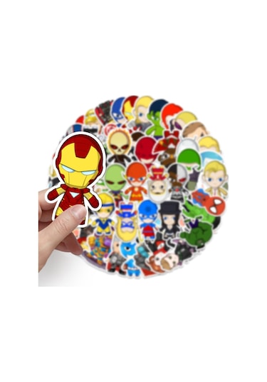 50 Adet Tekrarsız Anime Kahraman Kalite Pvc Sticker 03