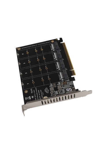Xiyyadms Ph44 Pcıe X16 Adaptör Kartı - 4 M.2 Nvme Ssd Portu, 4x32gbps Hız, Pcıe 3.0/4.0 Desteği, Led Gösterge, Sabit Pcb Yapısı