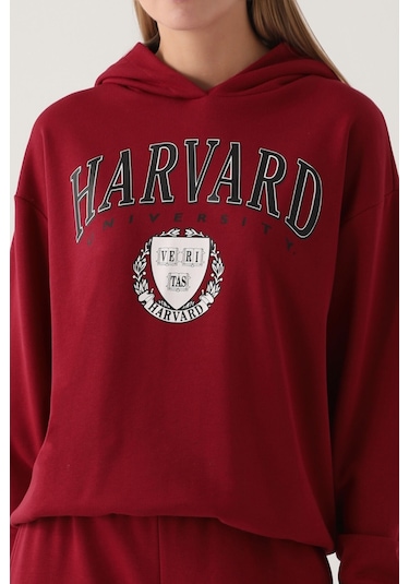 Harvard Kadın Bordo Sweatshirt 5274-42375 Bordo