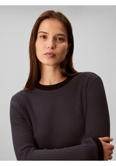 Calvin Klein Ls Waffle Tee-11922 Lacivert
