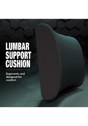 Xuweiwei Siyah Memory Foam Bel Desteği Yastığı - Ofis Ve Araç Koltuğu İçin Ergonomik Koltuk Desteği Siyah