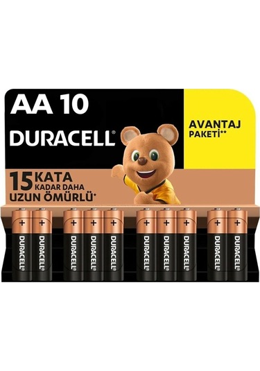 Duracell Basic Alkalin Aa Kalem Piller, 1,5 V Lr6/mn1500, 10 Lu