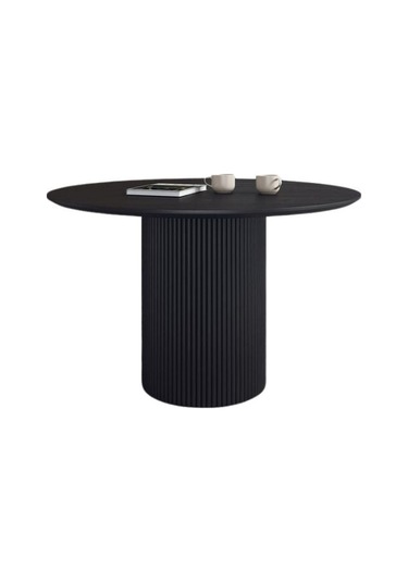 Breeze Yuvarlak Ahşap Bohem Masa 100x100 Siyah