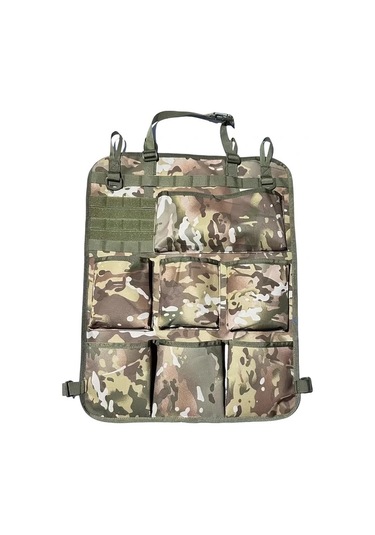 Chuangyinshop 8 Cep Tactical Molle Araç Koltuğu Organizer Army Green Araç Organizasyonu İçin Dayanıklı Haki Yeşili