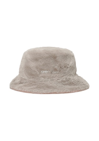 Tommy Hilfiger Tjw Lınear Fur Bucket Hat Grı Kadın Şapka Gri
