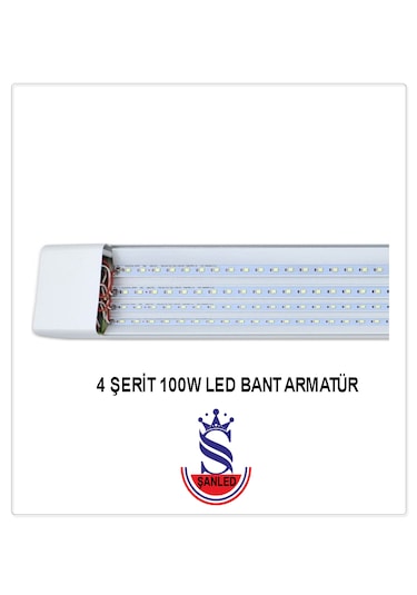 100w 120 Cm Kristal Led Bant Armatür-trafolu Beyaz Işık -10 Adet Beyaz
