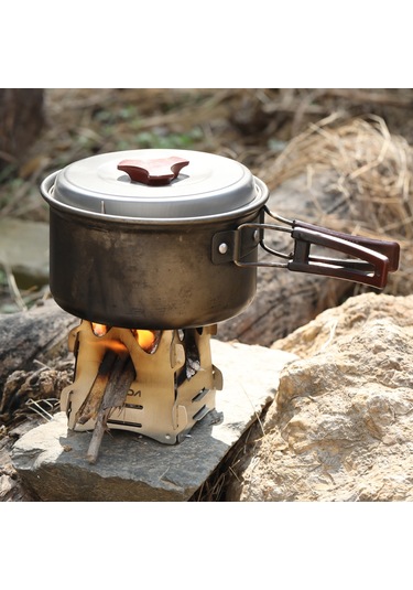 Jeemson Çelik Paslanmaz Katlanabilir Dört Kenarlı Odun Fırını - Hızlı Isıtma, Çoklu Havuzlu, Kamp Ve Doğa Seyahatleri İçin Gümüş