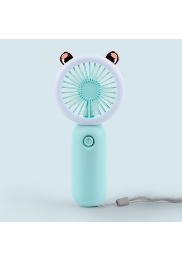 Hainan Shenda Usb Şarj Edilebilir Gece Lambası Özellikli Üç Hız Seviyeli Fan - Yeşil Euhyy1 Mavi