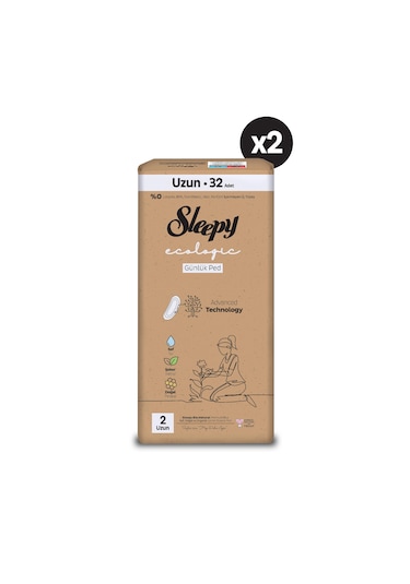 Sleepy Ecologic Premium Plus Günlük Ped Uzun 64 Adet