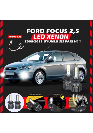 Ford Focus 2.5 2008-2011 Sis Farı Uyumlu Şimşek Etkili Led Xenon Premium Series H11