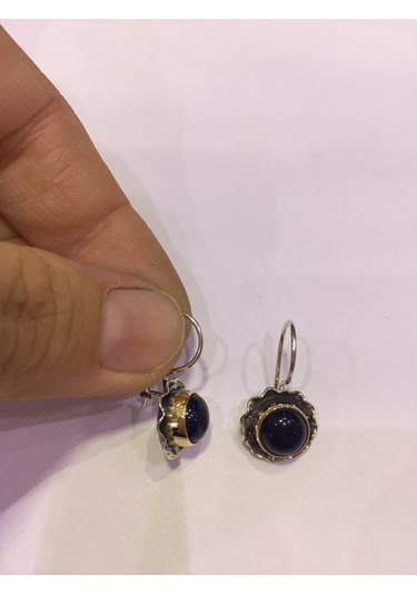 Yıldız Taşı Gümüş Küpe Doğal Taş 925 Ayar