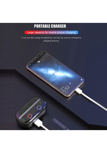 V10 Tws Bt 5.0 Kablosuz Kulaklık Stereo Kablosuz Mini Kulaklıklar Hifi Ses Kulaklık 2400mah Güç Bankası Telefon Tutucu Güç Göstergesi Yok