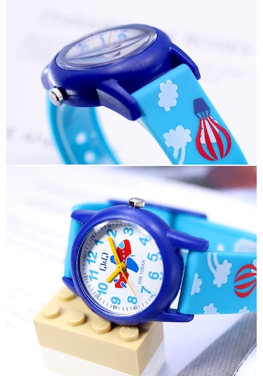 Q&q Qcg9918 Mavi Uçak Havacılık Su Geçirmez Erkek Çocuk Kol Saati