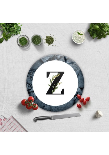 Decorita Cam Kesme Tahtası - Cam Kesme Tablası - Harfli Tasarım Z Çap 32 CM