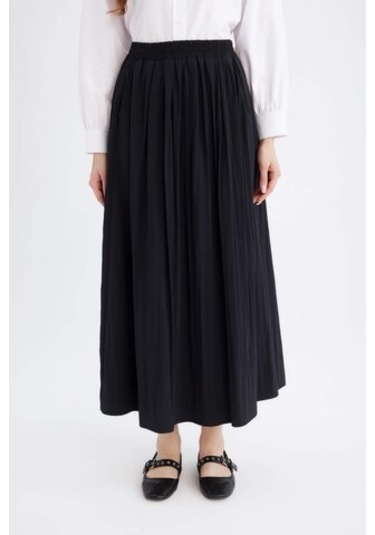 Defacto A Kesim Normal Bel Basic Düz Kloş Maxi Etek E2369AX24WNBK27 Siyah
