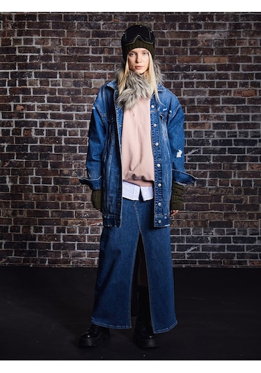 Ltb Mımosa Jean Etek 010096109715541 54656 Orta Mavı Mavi