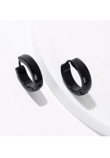 Hdmarketim 316 L Siyah Halka Çelik Küpe 5 MM Siyah