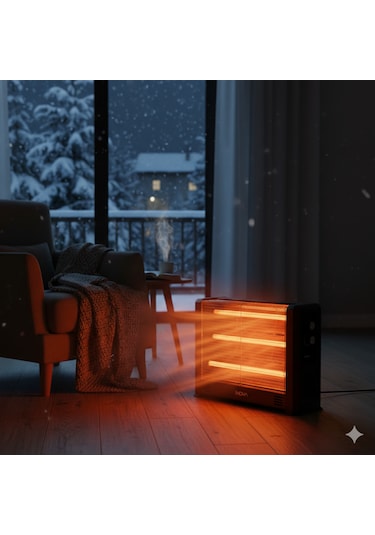 Akan 3'lü Modern Şömine Tipi Isıtıcı 2700 W