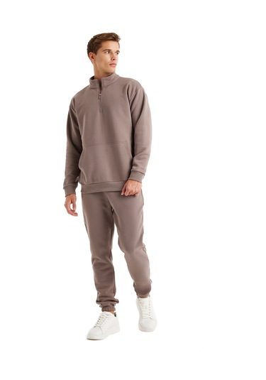 Blackspade Erkek Sweatshirt 40620 - Vizon Vizon