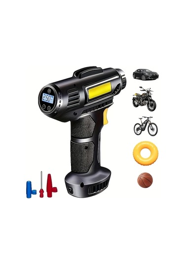 Challenger Siyah 150psı Taşınabilir Hava Kompresörü Araba Lastiği Basınç Göstergeli Işıklı Şişirme Pompası