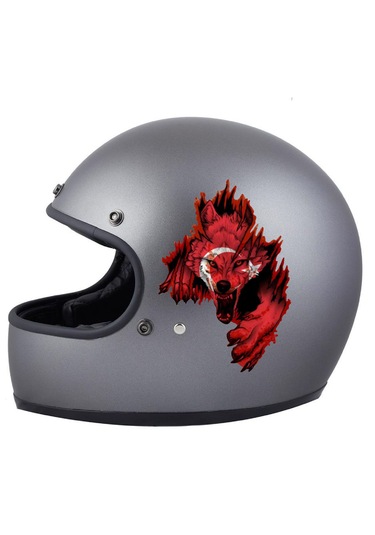 Kurt Gökbörü Ay Yıldızlı Kurt Sticker - Türk Gökbörü Börü Göktük Turan Sticker - 00244 10x7 Cm