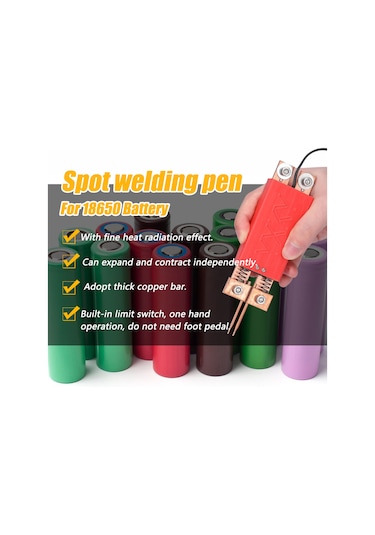 Vkemall 18650 Otomatik Tetikleyici El Tipi Nokta Kaynak Kalemi - Siyah, 3mm Çaplı İğne, 5cm Uzunluk, 12v Dış Güç Kaynağı