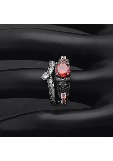 Sones Kafatası Yüzük Punk Tarzı Moda Takı, Yüzük Boyutu: 9 Beyaz