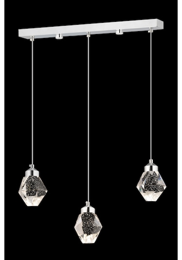 İstanbul Avize Kabarcıklı Yemek Masası Liya 3'lü Gümüş Kumandalı